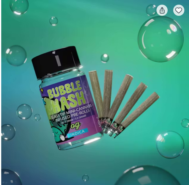Amnesia - OG - .7 x 5 Bubble Hash Infused Prerolls