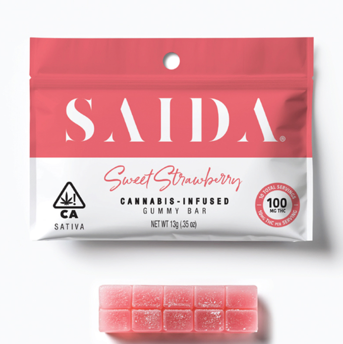 EDIBLE (GUMMY BAR) 100MG - SATIVA - SWEET STRAWBERRY