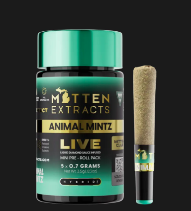 Mitten Extracts Infused Live Sauce Multipack Pre-Rolls 5x.7g - Animal Mintz