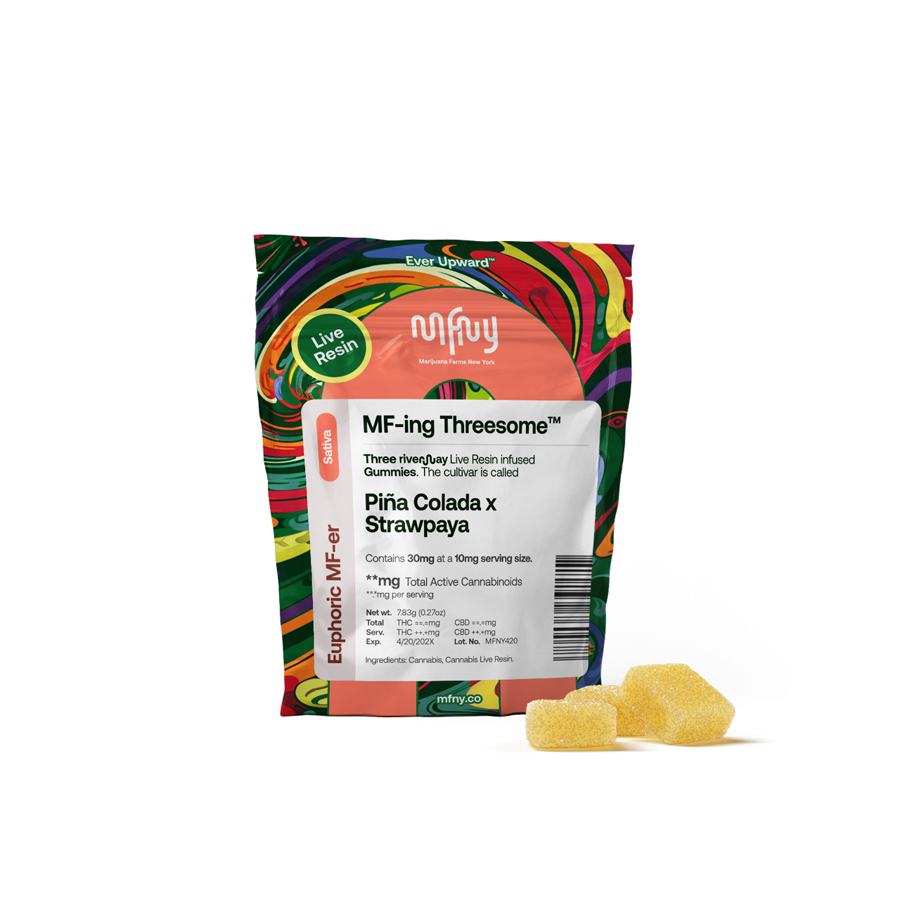 Pina Colada x StrawPaya Live Resin Gummies | 3 pk