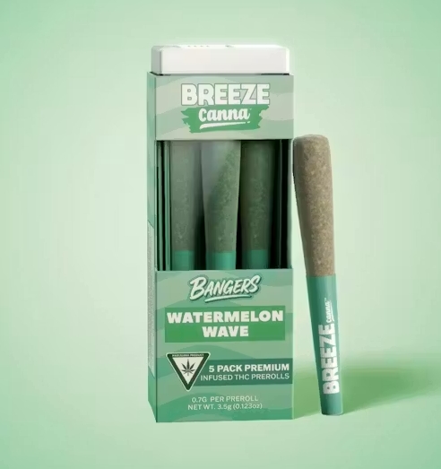 Breeze Bangers Pre Roll - Watermelon Wave (5pk)