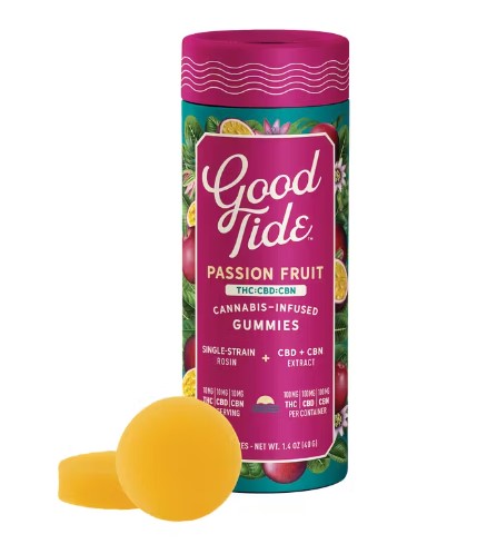 Good Tide Passion Fruit Gummies THC:CBD:CBN 100mg