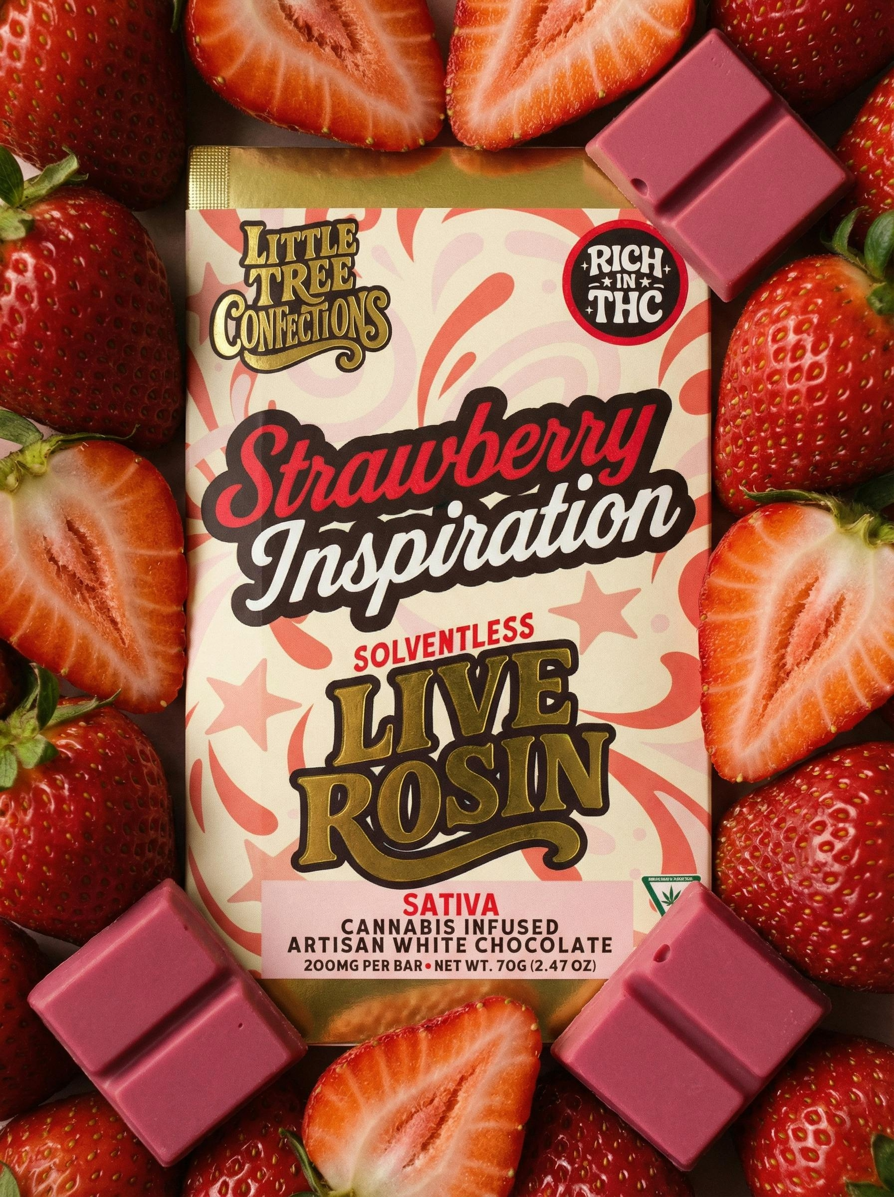 Little Tree Live Rosin Chocolate Bar - Strawberry Inspiration