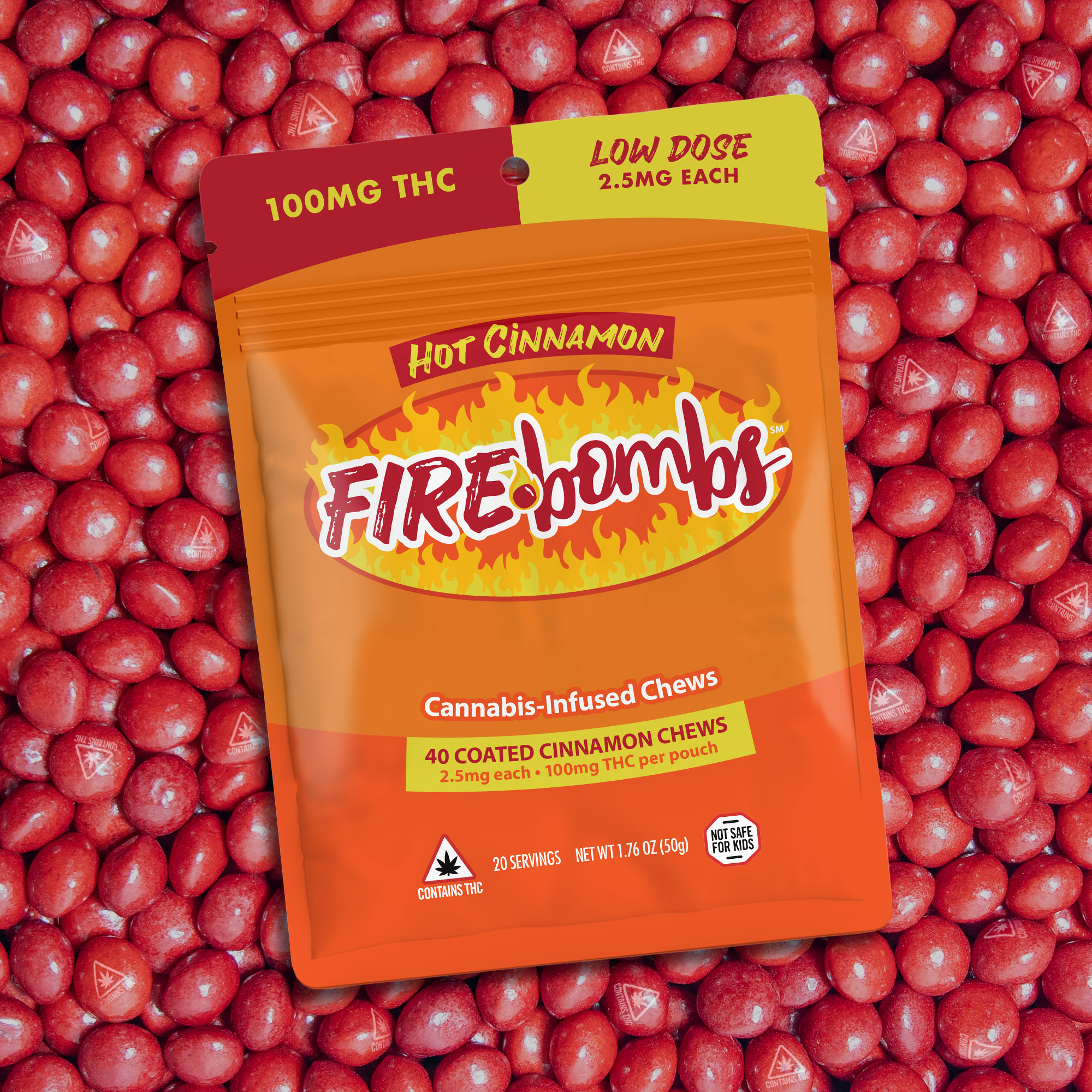 Fire Bombs Hot Cinnamon 40-pack | 100mg