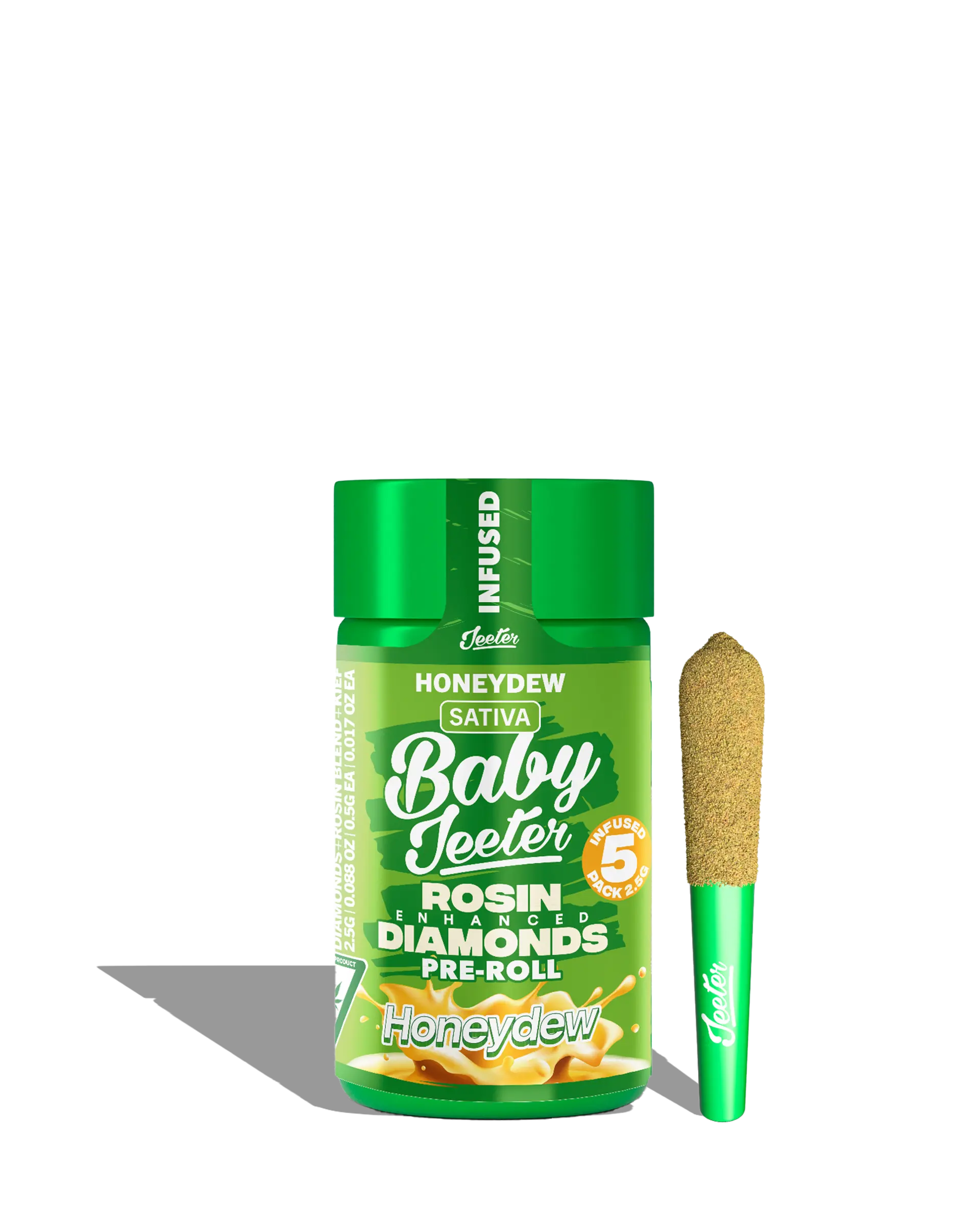 Jeeter - 5-pack 0.5g Rosin Diamonds Infused Prerolls - Honeydew
