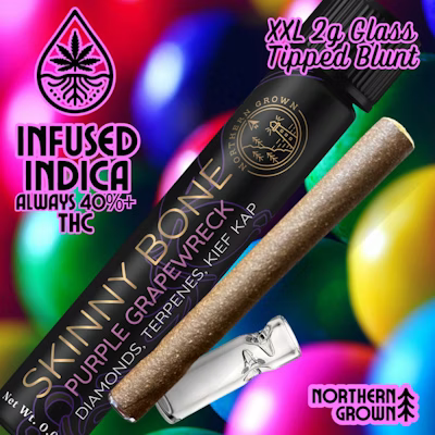 Purple Grape Wreck Skinny Bone Infused Cannagar | Pre Rolls | 1.5g