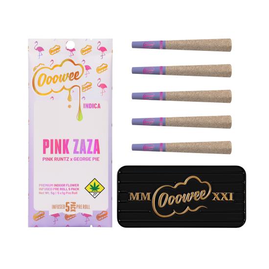 Ooowee Pink Zaza (Indica) 5pk Infused Pre-Roll Packs