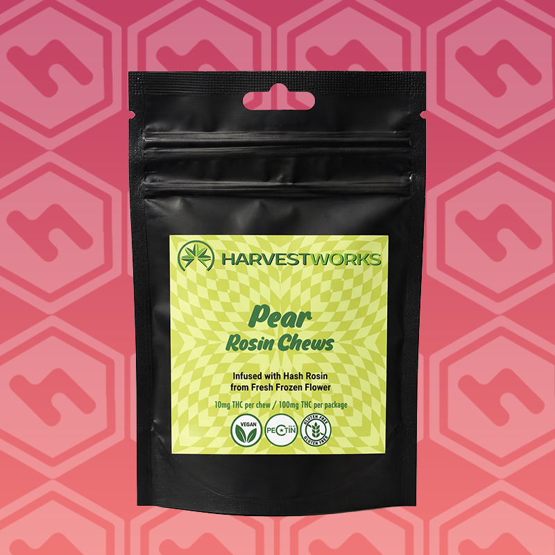 HarvestWorks | Pear | Live Rosin Chews | 100mg | 10 Pack