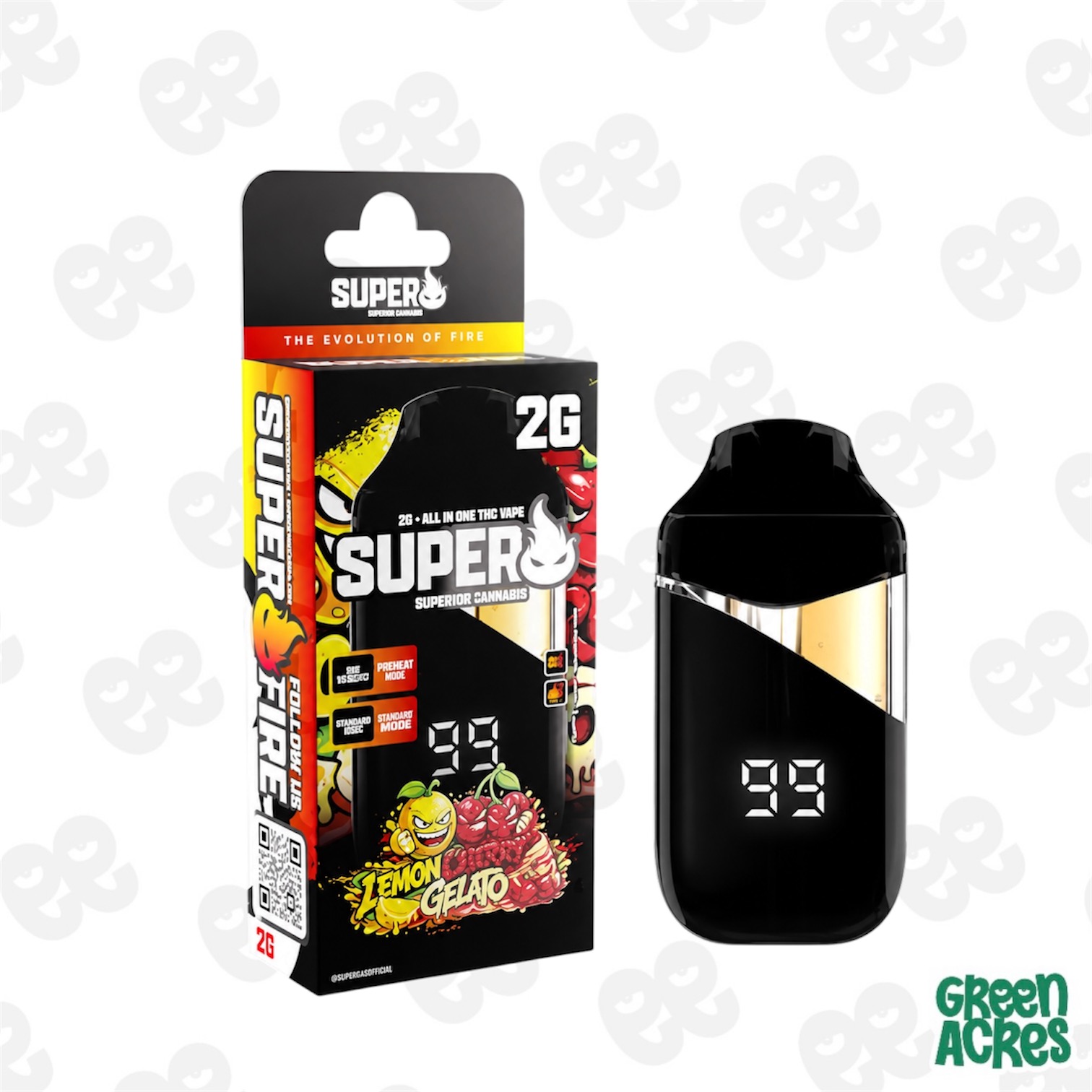 Superfire: Lemon Cherry Gelato 2G Vape Disposable