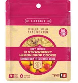 100mg 1:1 THC:CBG Strawberry Lemon Drop Hash Rosin - Cookie - Hapy Kitchen