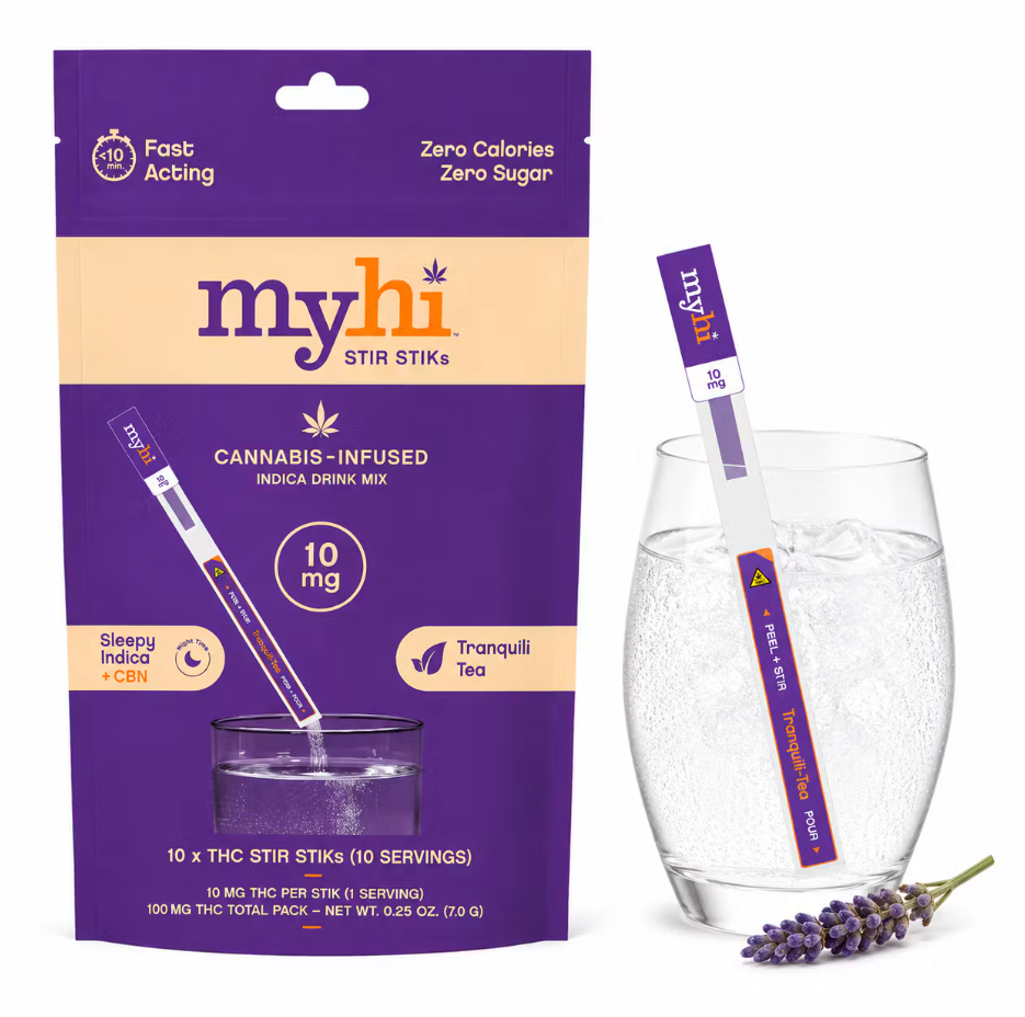 MyHi - Tranquili Tea 5:1 THC:CBN Stir Sticks 10pk - 100mg