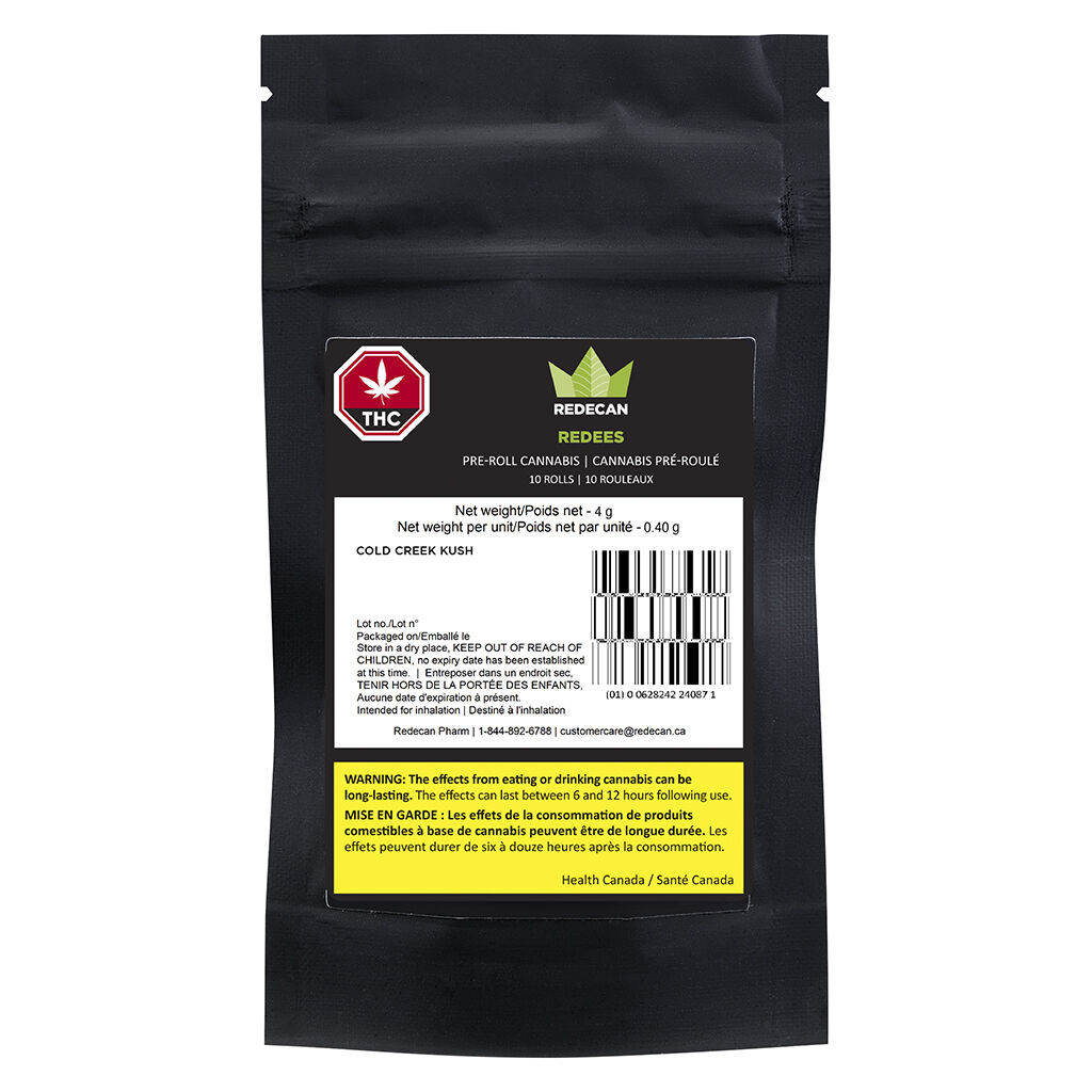 Redecan - Redees Cold Creek Kush Pre-Rolls (MK Ultra x Chemdawg '91) - Sativa - 20x0.4g | 1.04 Terps!