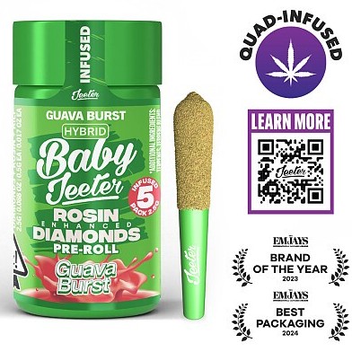 Baby Jeeter - Guava Burst - 5 x .5g Rosin Infused Prerolls