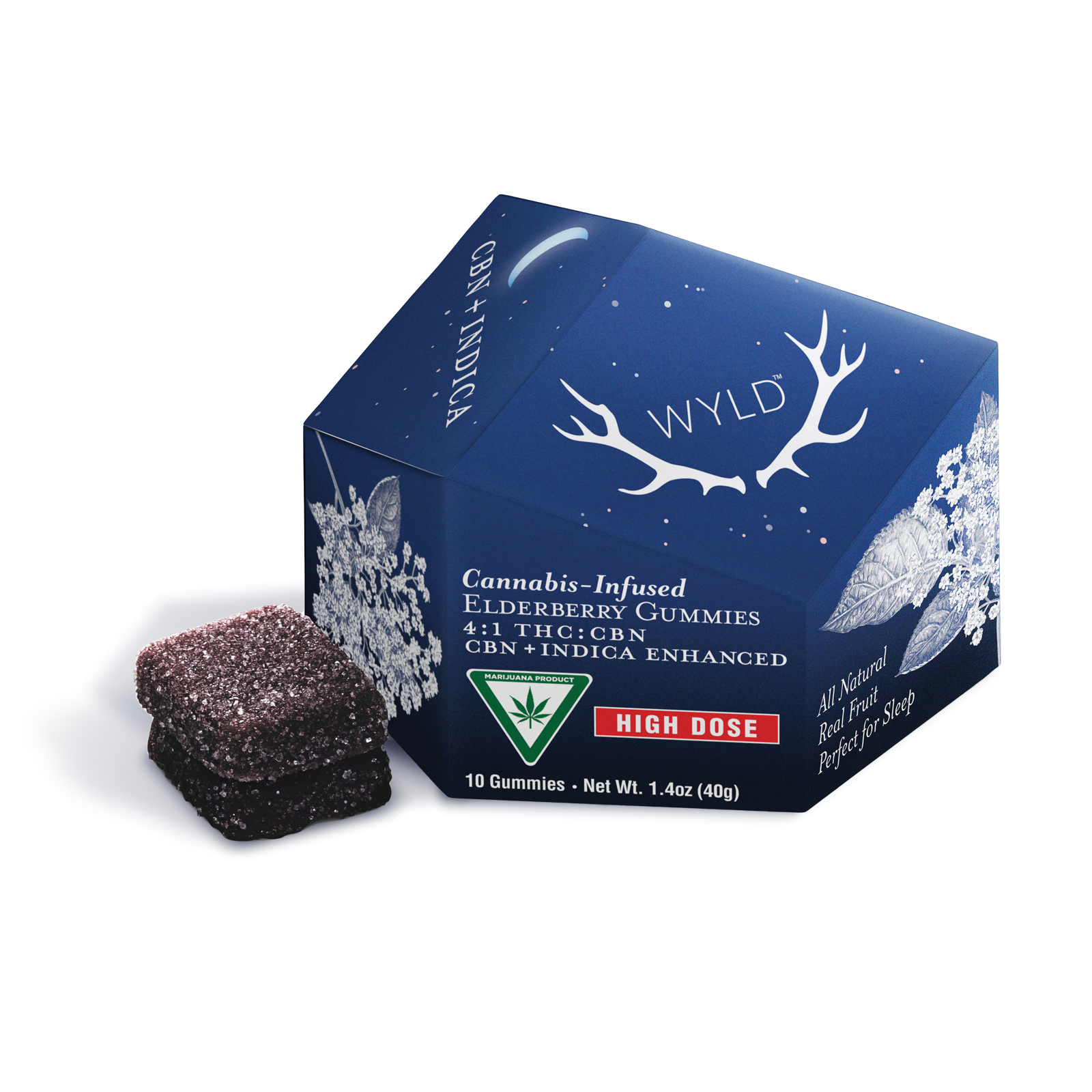 200mg | Elderberry 4:1 CBN Indica Enhanced Gummies