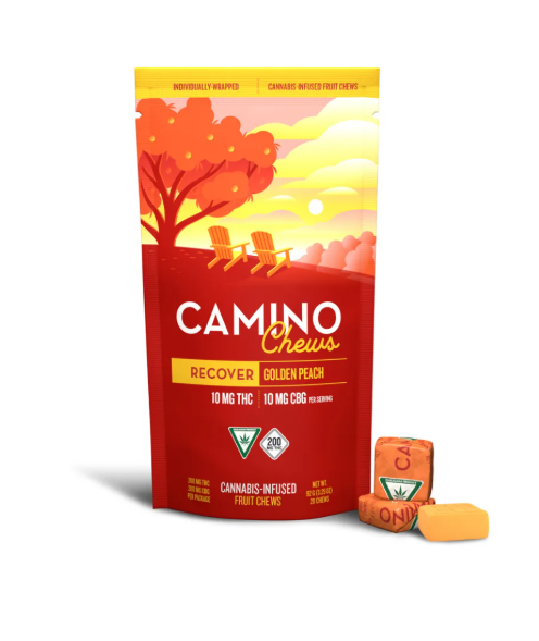 Camino Chews | Golden Peach 10:10 THC:CBG | 20pc | 200mg