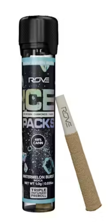 *PROMO* Rove - Watermelon Burst - 1g - Ice Pack Rosin, Diamond, Hash Infused Preroll