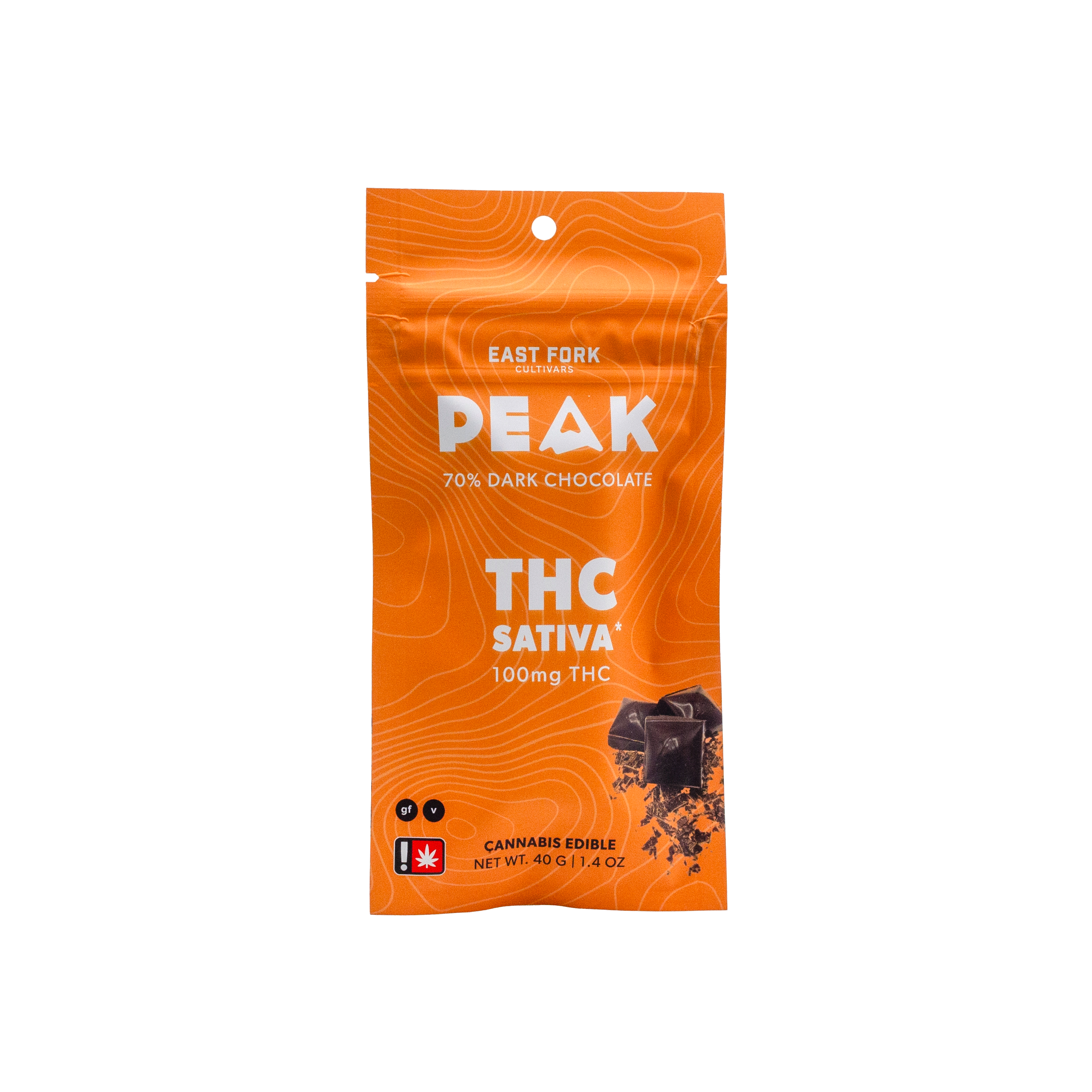 Chocolate - Peak 100mg 70% Dark Chocolate Sativa - Pineapple Express