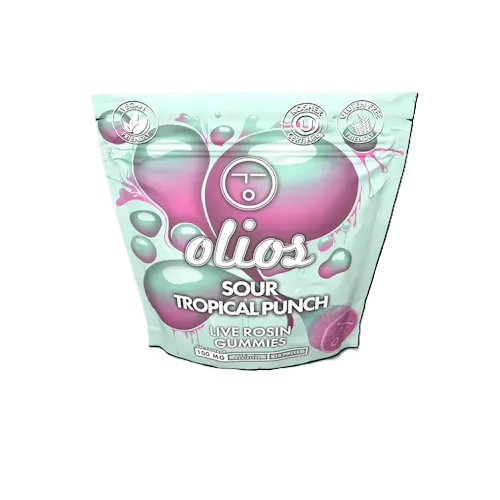 olio - Sour Tropical Punch Solventless Live Rosin Gummies 10pk - 100mg