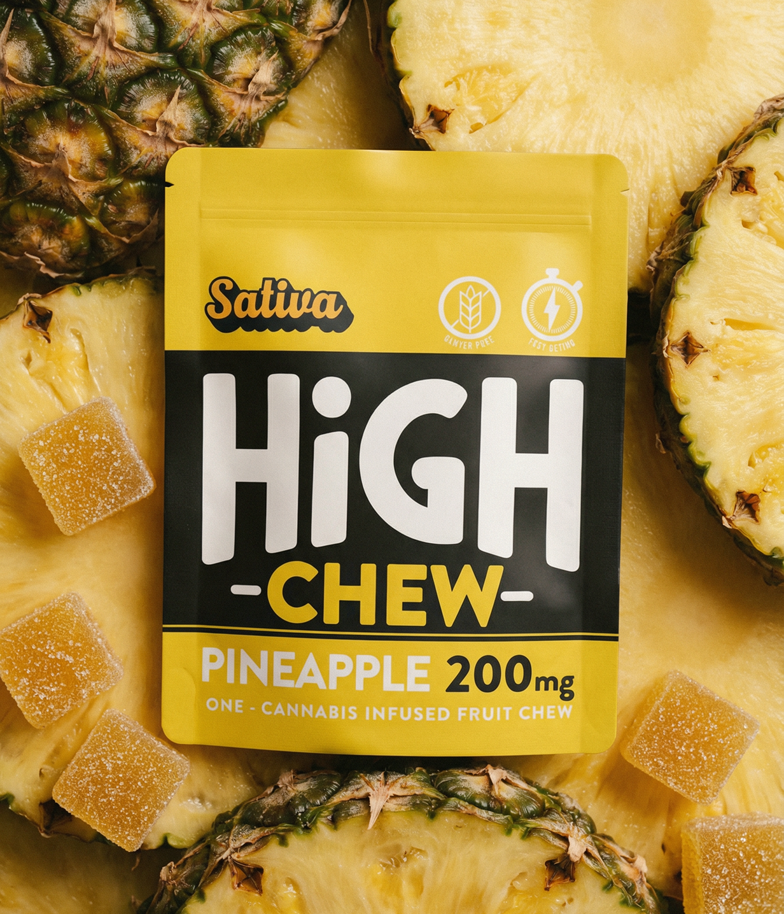 High Chew Pineapple 200mg Single Gummy