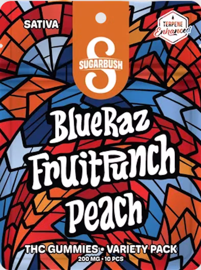 Blue Raz x Fruit Punch x Peach | 20mg x 10pk | Sativa Variety Pack | Sugarbush