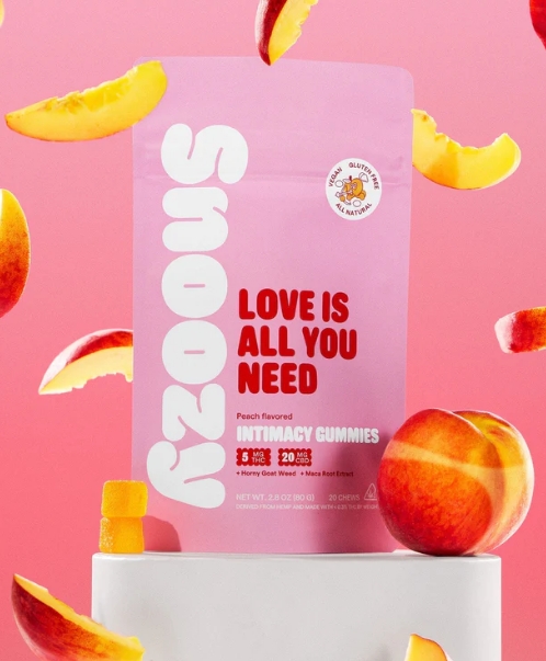 Snoozy | "Love Is All You Need" Intimacy Gummies | Peach | 5mg THC / 20mg CBD