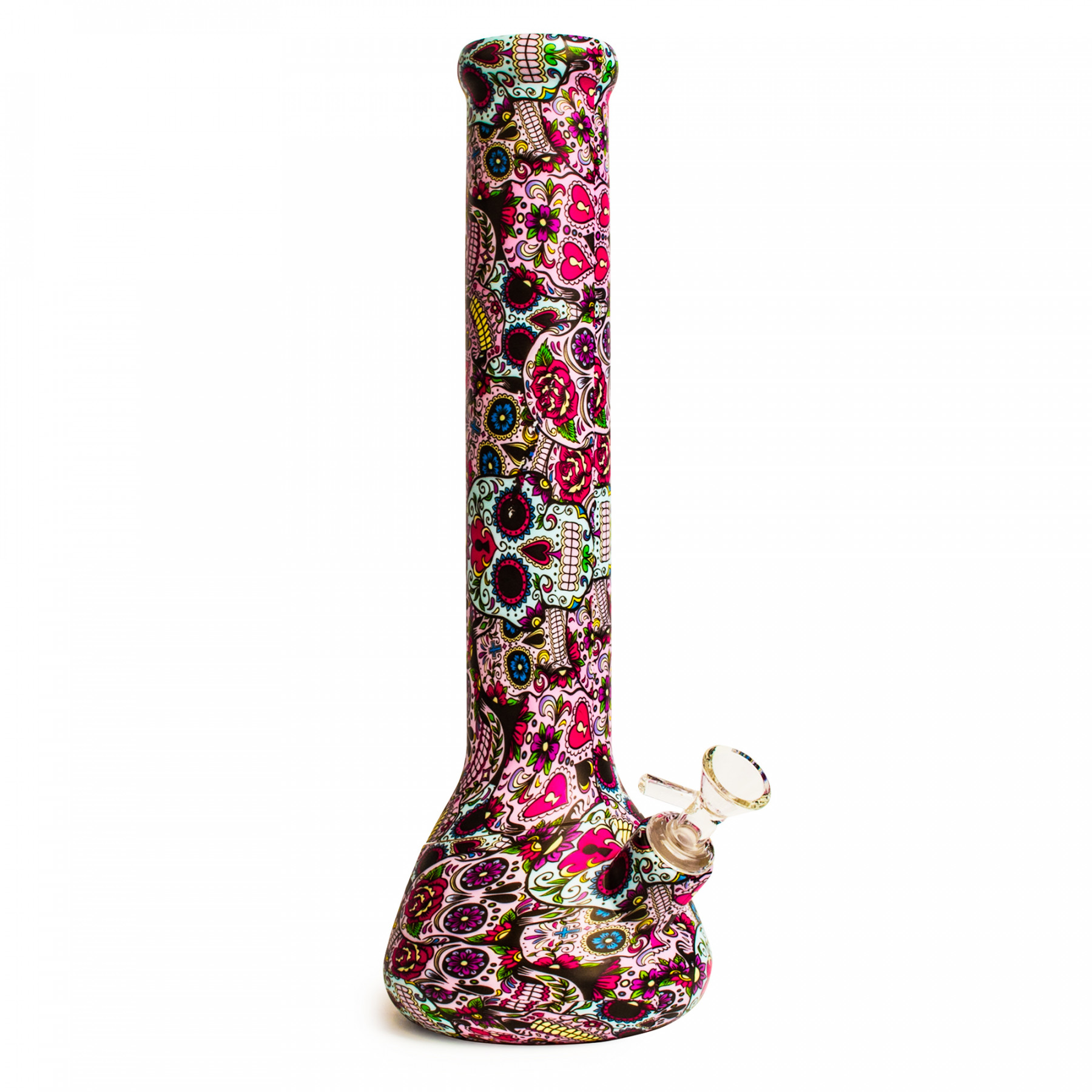 Lit - 13.5" Silicone Beaker Bong - Sugar Skull