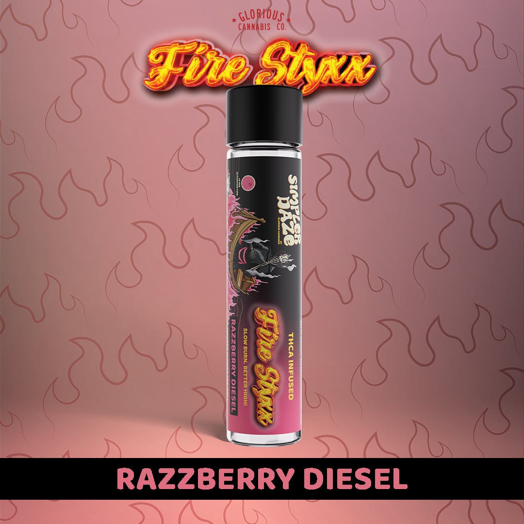 Razzberry Diesel Fire Styxx 1G THCA Infused Pre-Roll