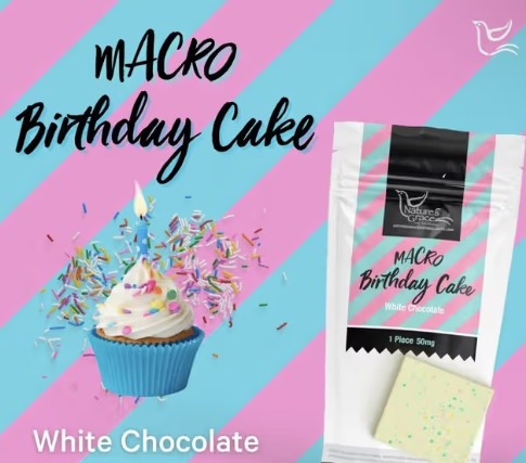 Birthday Cake White Chocolate Square | 100mg
