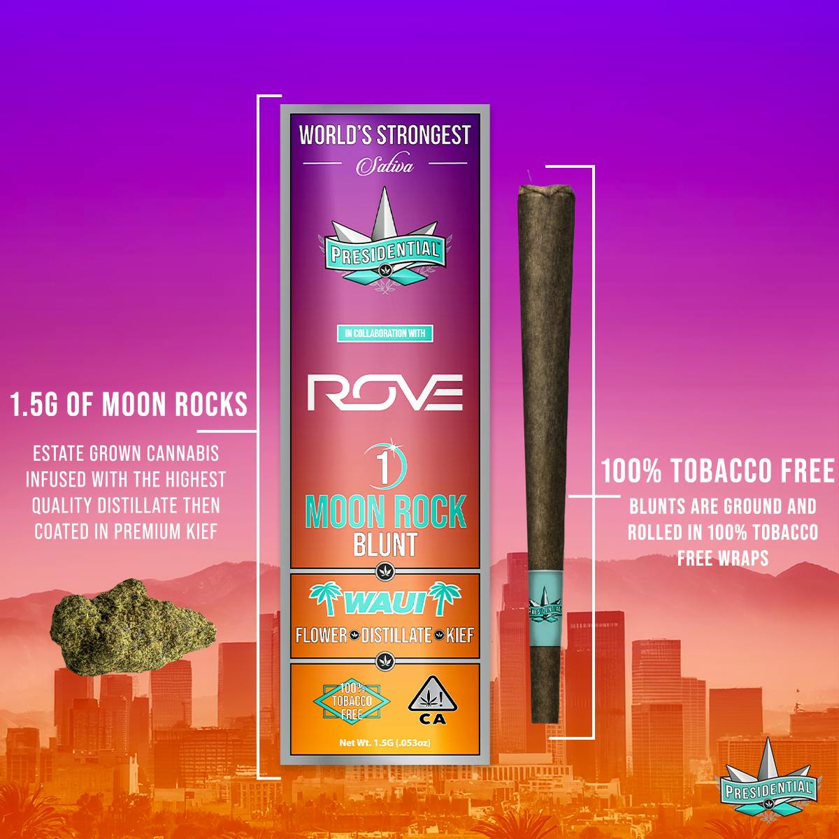 x Rove | Moon Rock Blunt | Sativa | Waui | Distillate and Diamond Infused