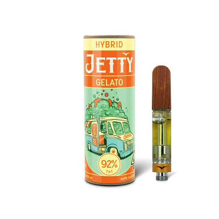 Jetty Extracts Vape Cartridge High THC Gelato - Hybrid