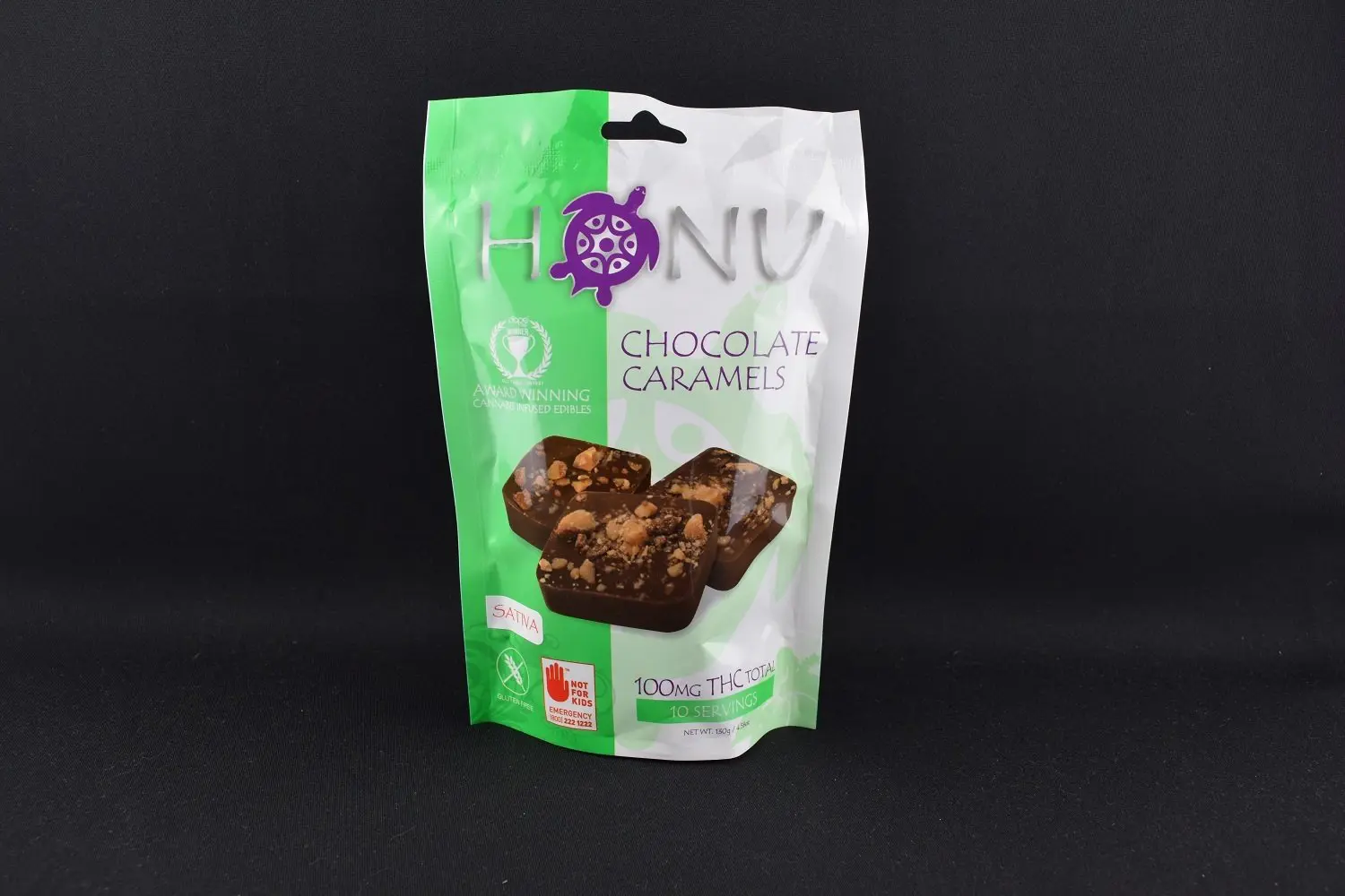 HONU EDIBLE SATIVA MILK CHOCOLATE CARAMEL 100MG DOH