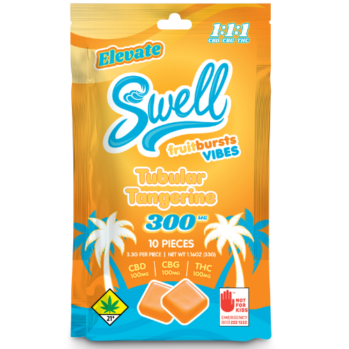 Elevate Vibes - Tubular Tangerine 1:1:1 THC:CBD:CBG Fruit Bursts