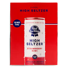Pabst Blue Ribbon Seltzer Strawberry Kiwi 10MG 4Pk