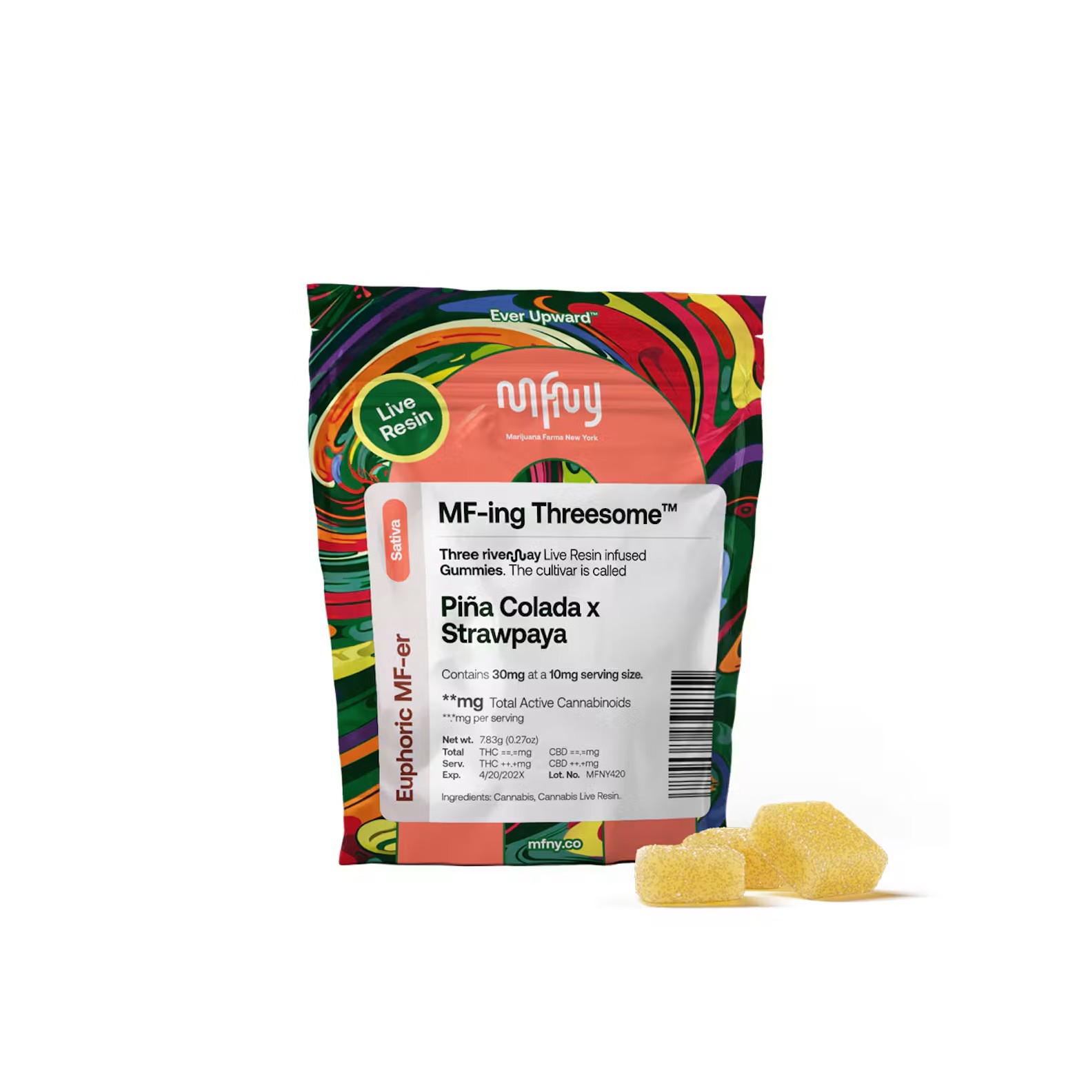 MFNY | Pina Colada x Strawpaya | Sativa | 3 Pack Gummies | 30mg