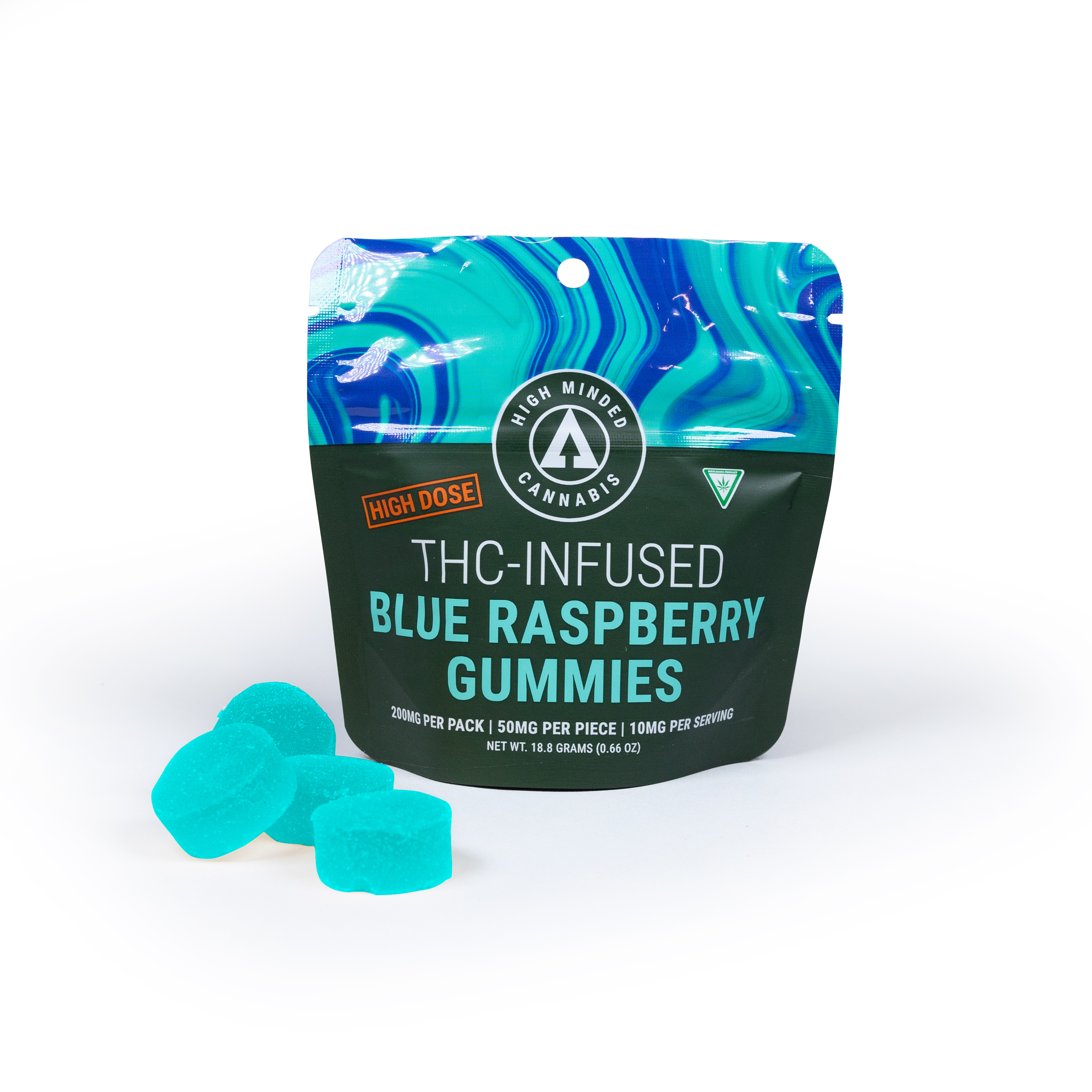 High Minded - Gummies - 200mg High Dose - Blue Raspberry | Cloud