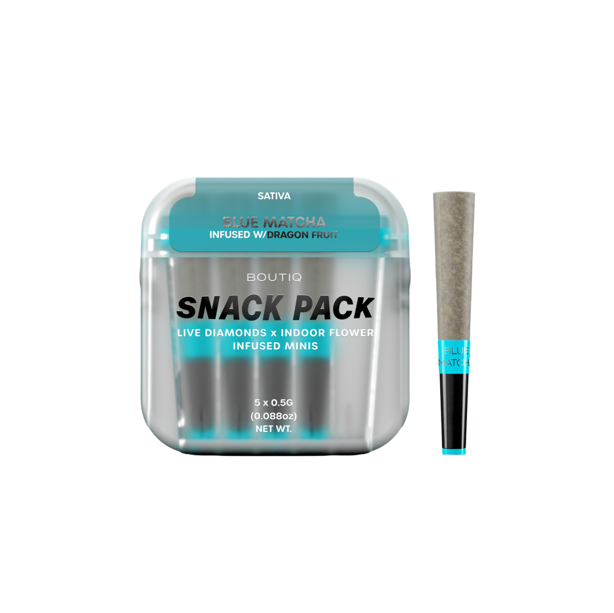 Boutiq Blue Matcha X Dragon Fruit 5pk Diamond Infused Prerolls
