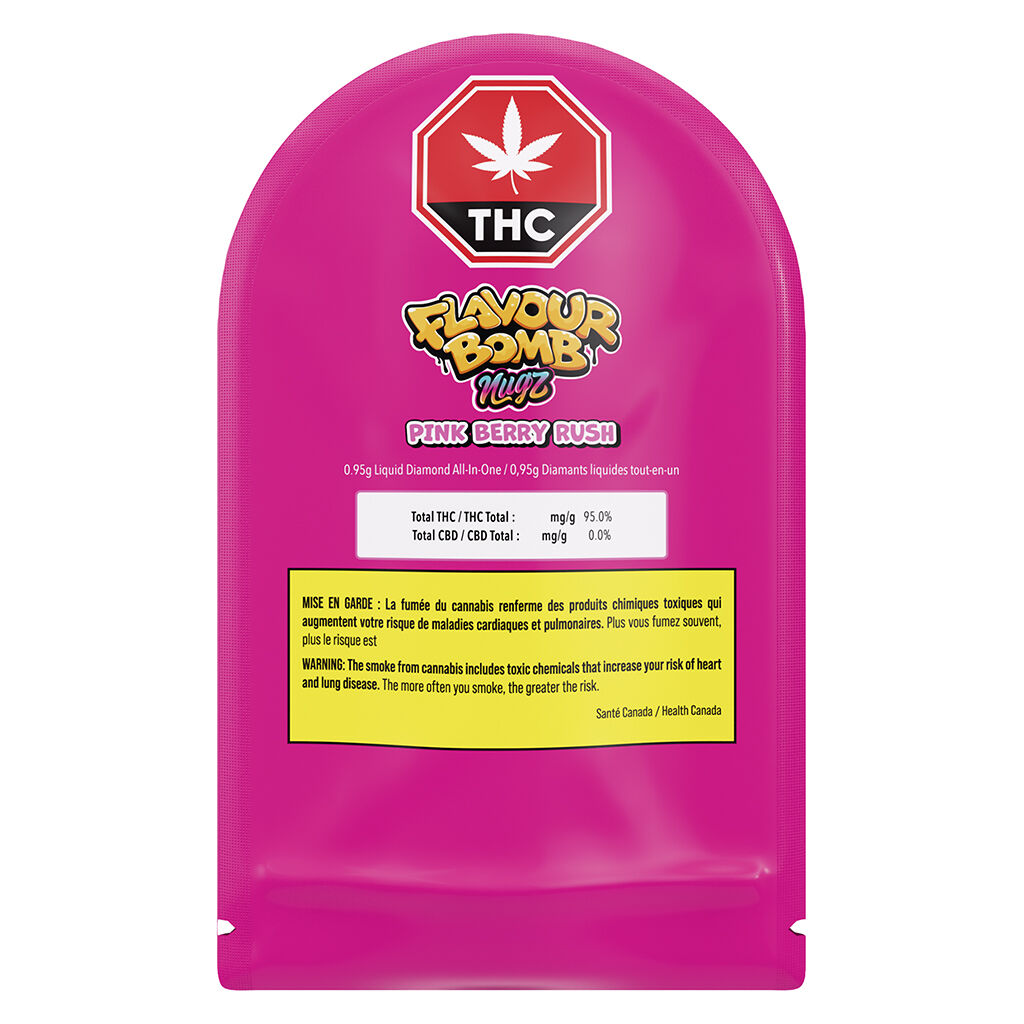 Nugz - Flavour Bomb Pink Berry Rush Liquid Diamonds AIO - 0.95g