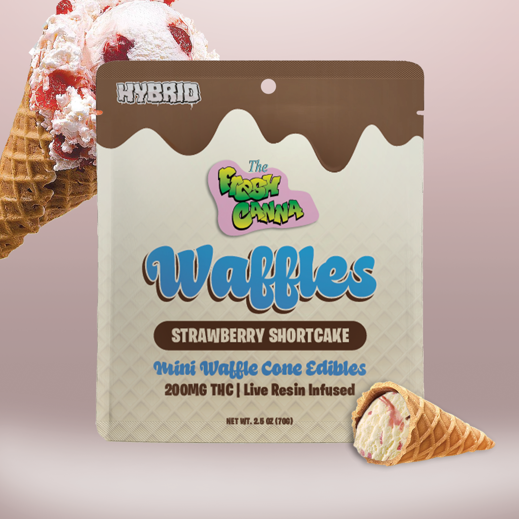 Fresh Canna - 200mg Sugar Cones - Strawberry Shortcake