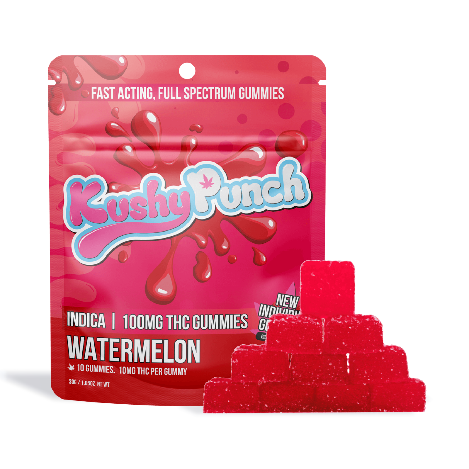 Watermelon Individual Fast-Acting Gummies 10-pack