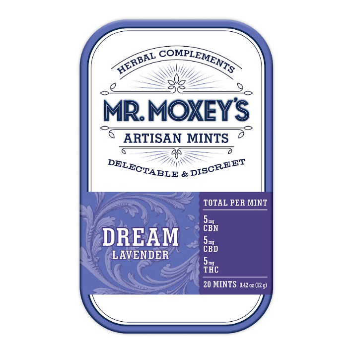 Mr. Moxey's Edibles 20pk/100mg Infused Mints- Dream Lavender 1:1:1 (THC:CBD:CBN)