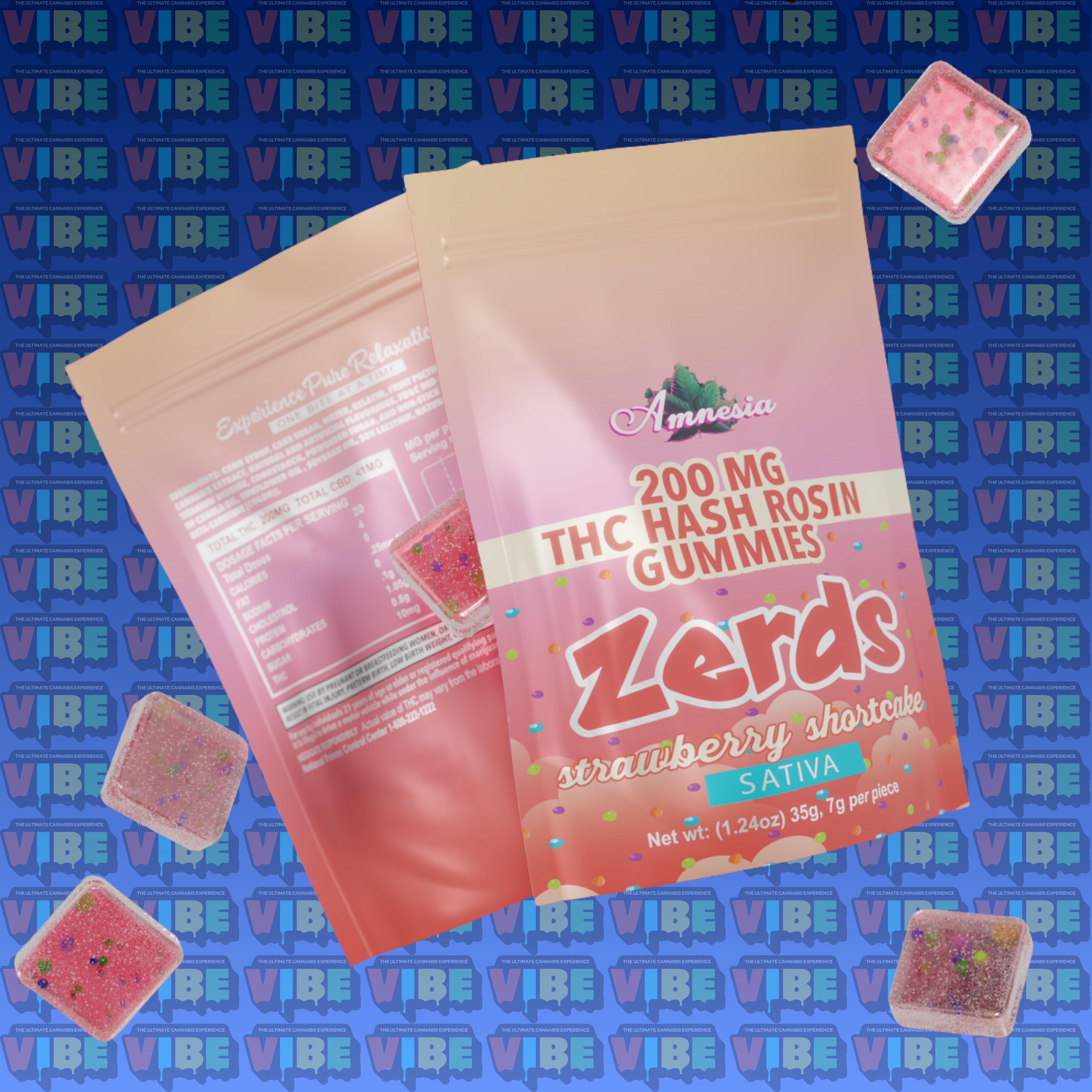 Strawberry Shortcake Zerds 5pk | 200mg Hash Rosin Gummies | REC