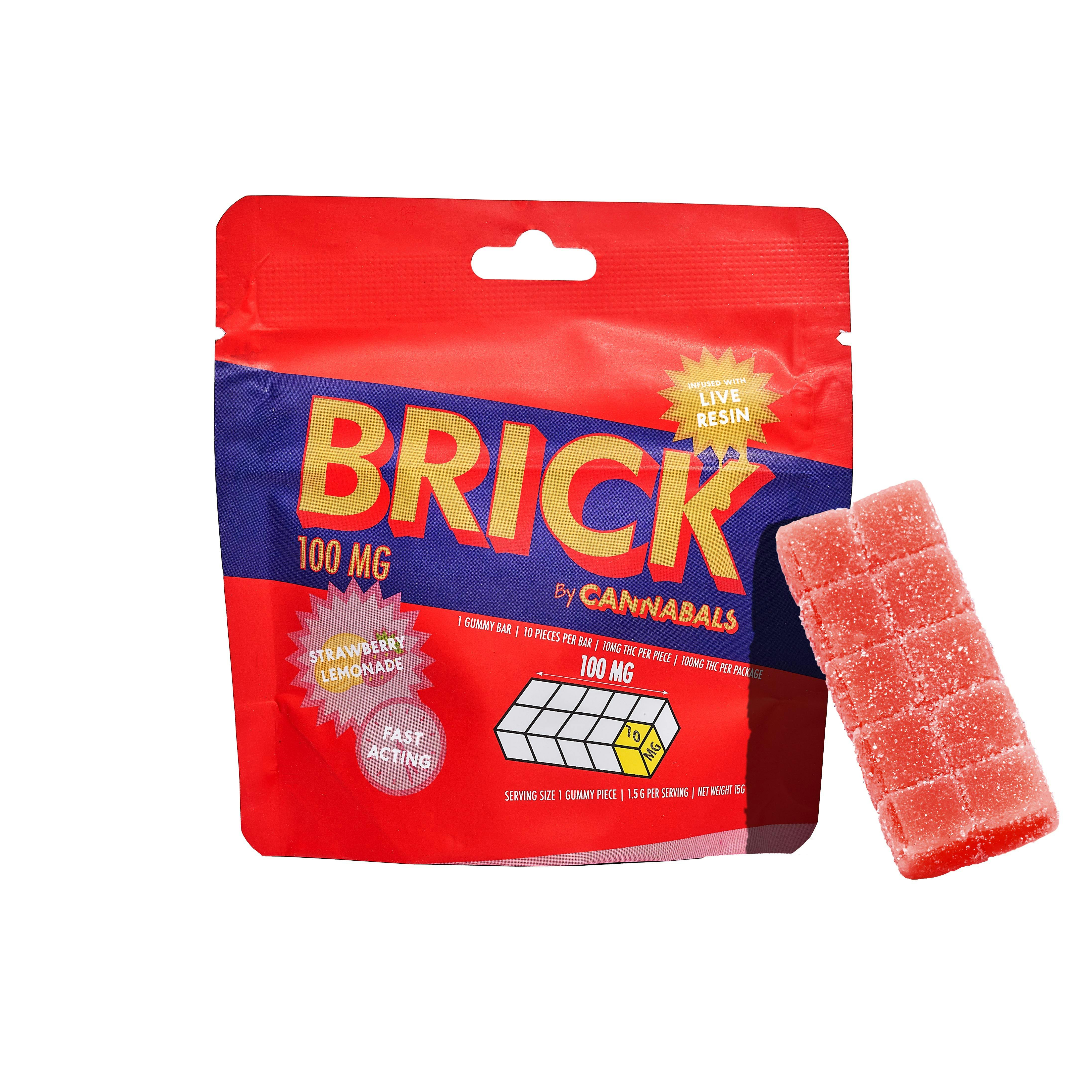 Cannabals - Live Resin Gummy Brick - Strawberry Lemonade - 100mg THC