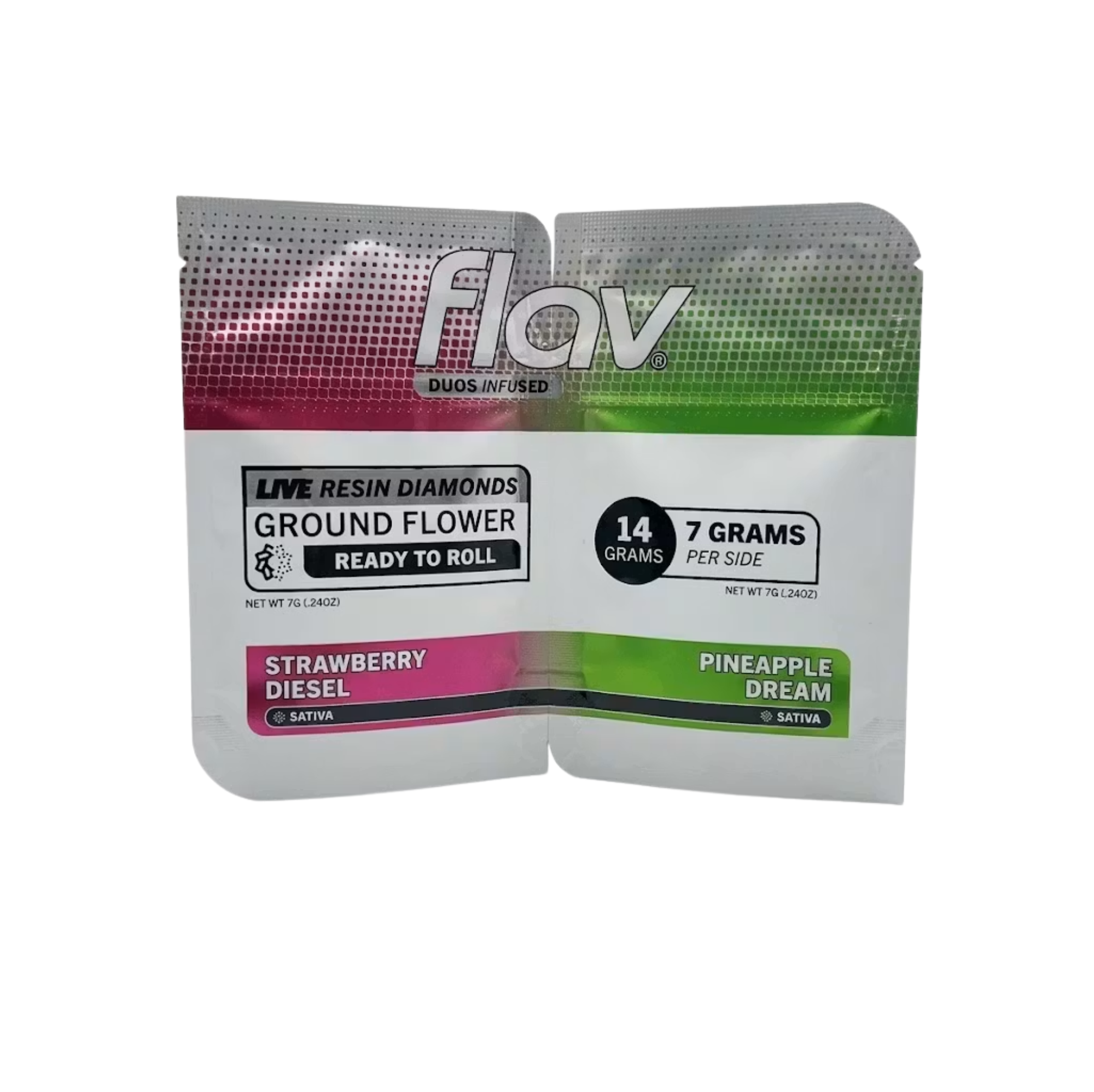 Flav Duo Strawberry Diesel x Pineapple Dream Live Resin Diamonds Infused Pre Ground Flower