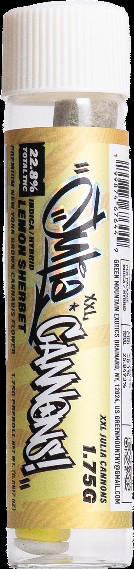 Julia | Preroll | Cannon | Lemon Sherbert | 1.75g | Indica-Hybrid | THC 22.8%
