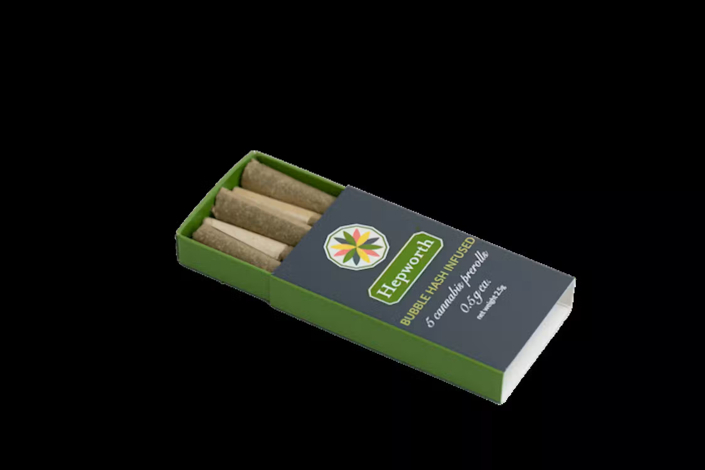0.50g | 5pk | Bubba Hash Infused Pre-Roll | Private Party Flower x Jack Grape Bubble Hash