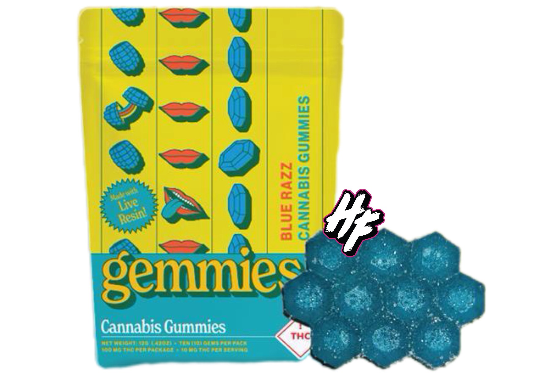 Higher Culture - Blue Razz | 10pk x 10mg |  Live Resin Gummies