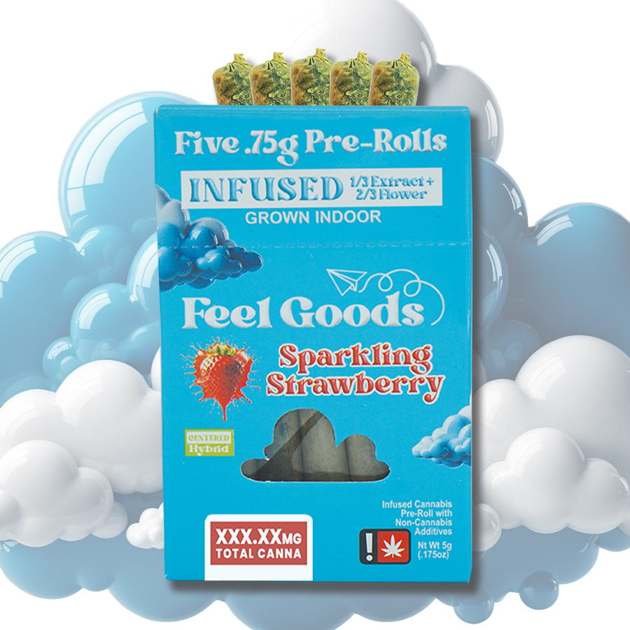 5pk Sparkling Strawberry - Infused Prerolls - Feel Goods