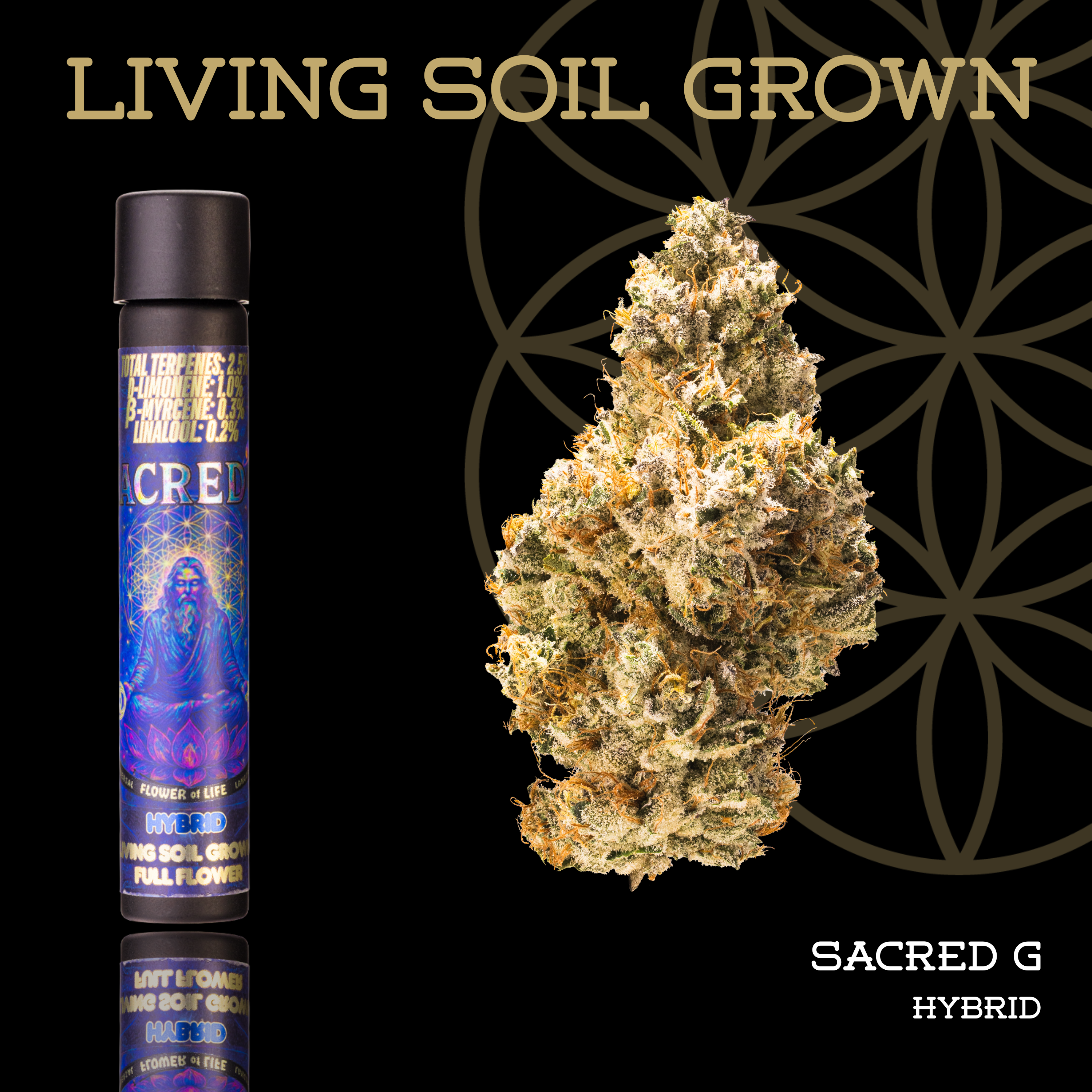 Flower of Life | Living Soil | Sacred G | Pre-Roll | 1g