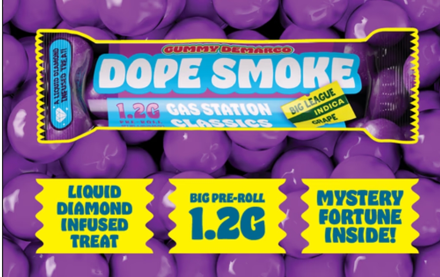 Dope Smokes | Big League Grape Diamond Infused Pre-Roll | 1.2g
