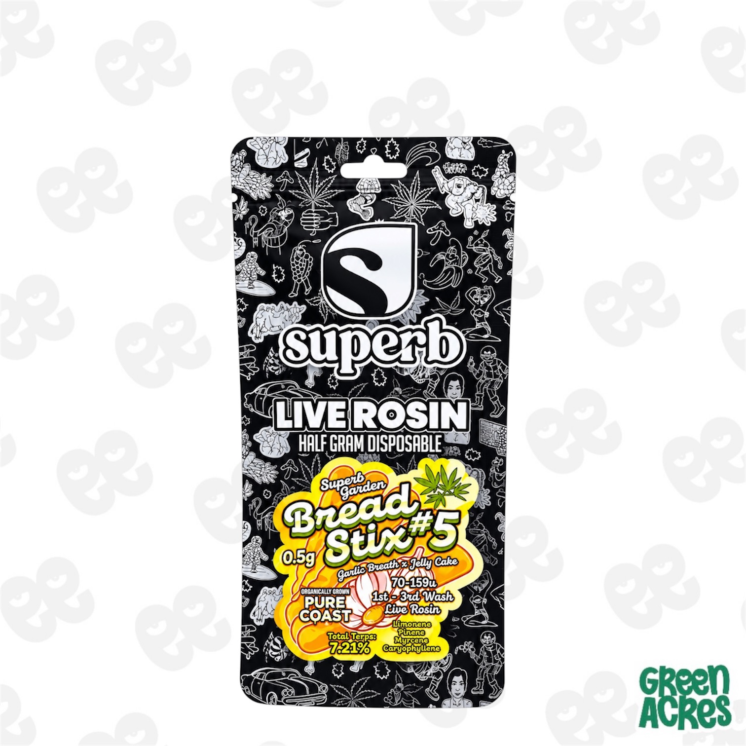 Superb Cannabis Breadstix #5 Live Rosin Disposable .5g